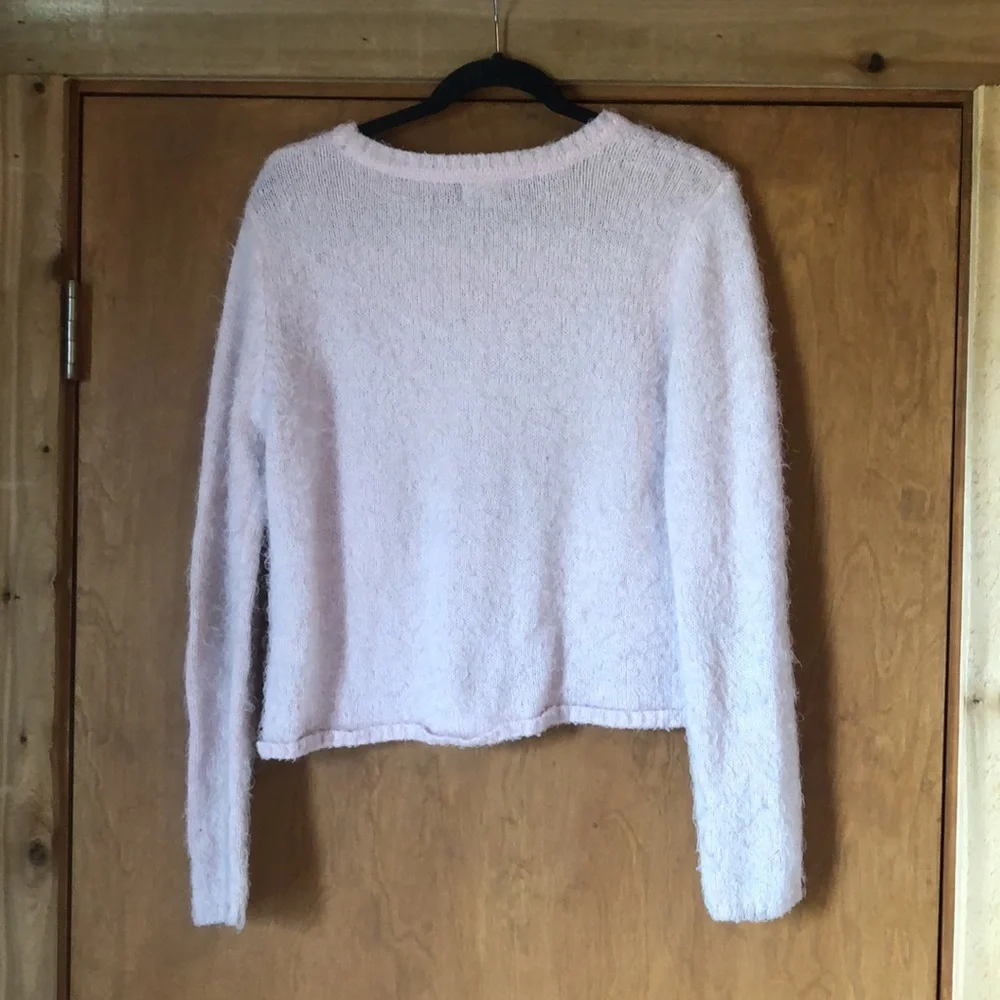 Joe Boxer pale pink fuzzy knit sweater - Picture 5 of 6
